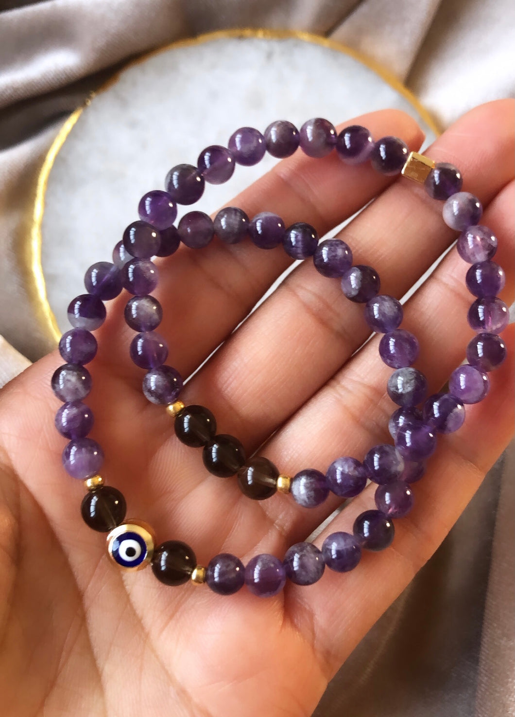Buy Natural Amethyst Gemstone Braceletfearless Anxiety Stress Online in  India  Etsy